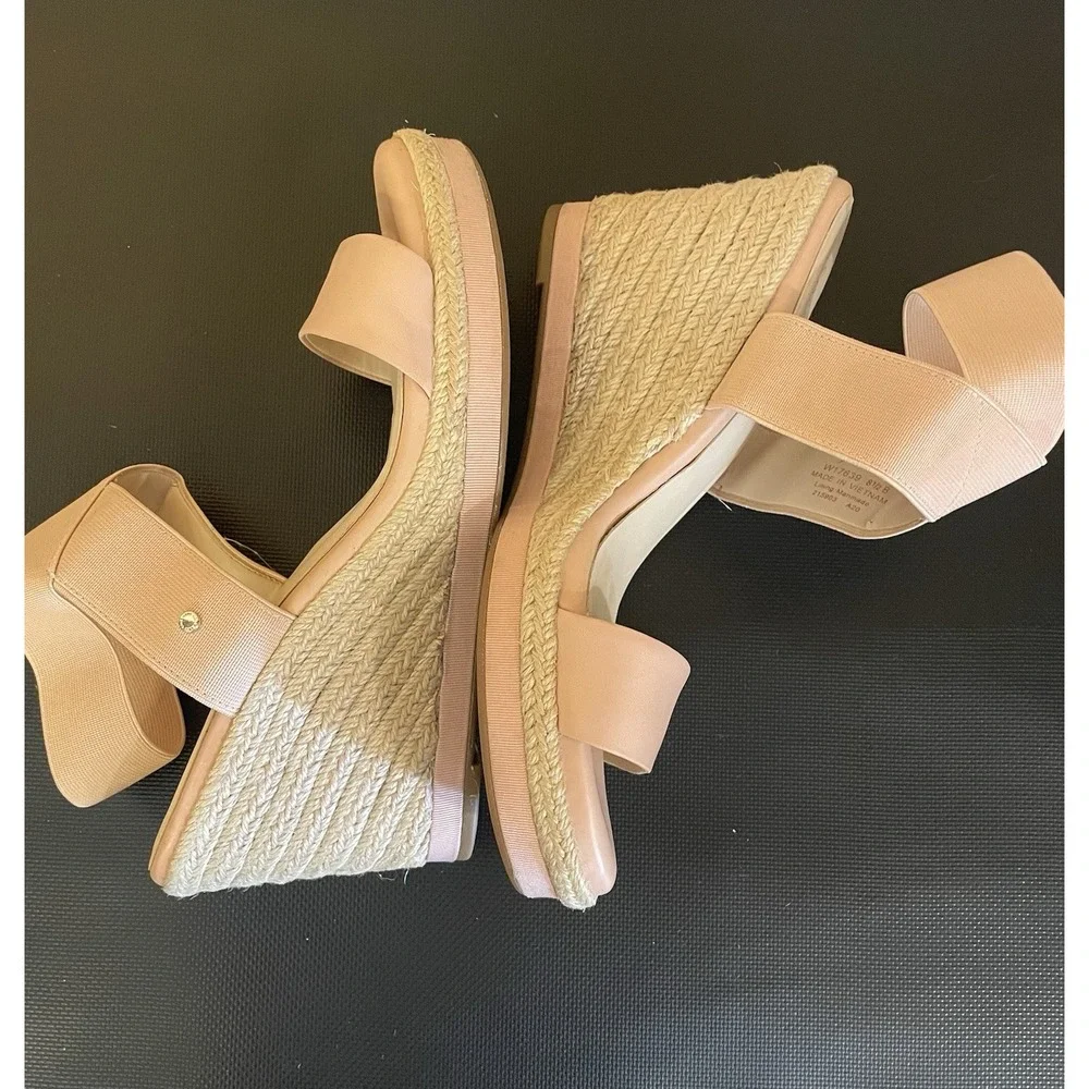Cole Haan Wedge Espadrille Shoes Womens 8.5 Rose Light Pink Open Toe Sandals
